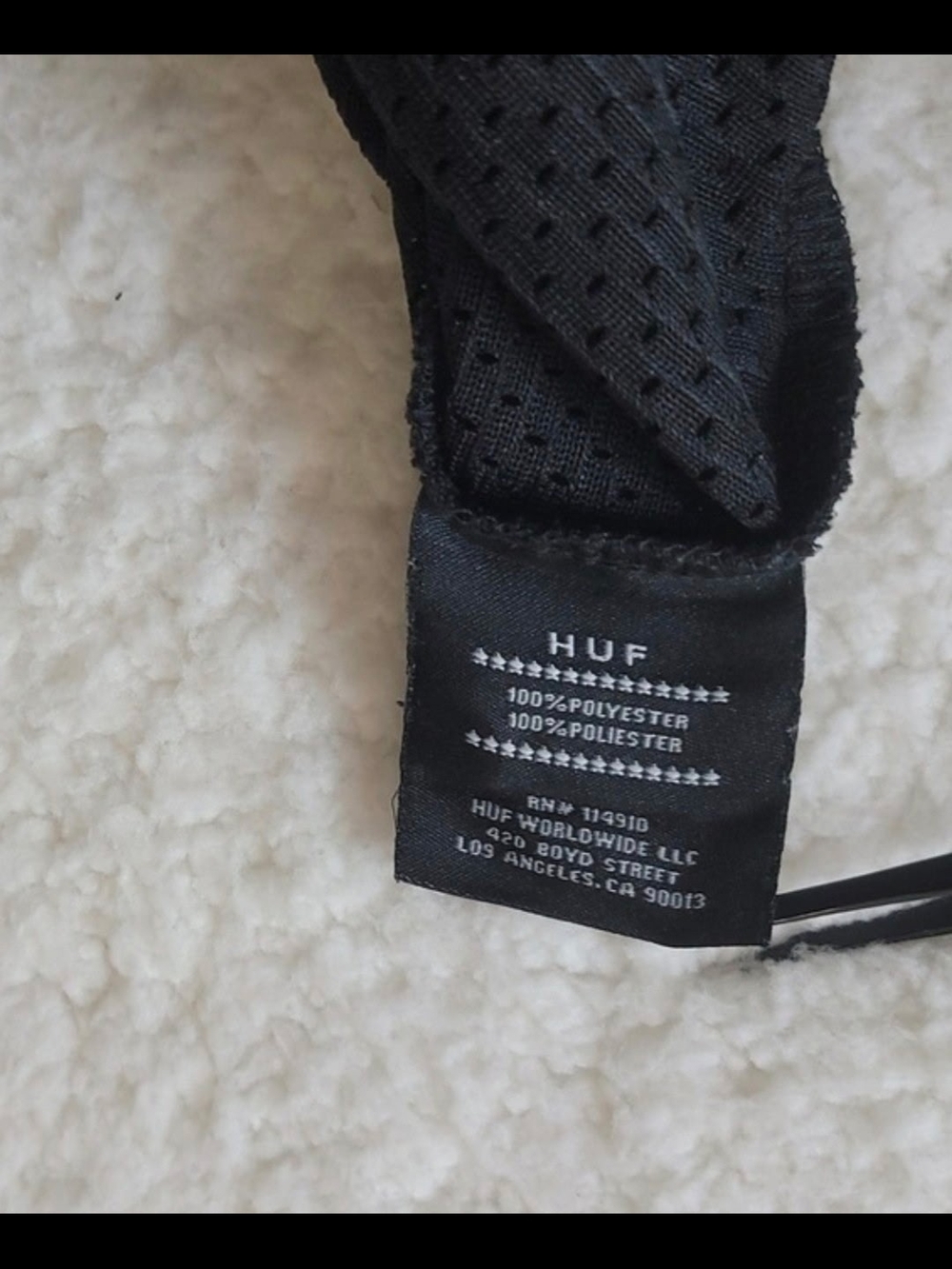 HUF Black Mesh Baseball Jersey with Light Blue H - Picture 3 of 8